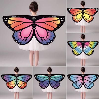 Halloween Cape Realistic Looking Vibrant Color Breathable Ultra-Light Easy-wearing Dress Up Chiffon Halloween Butterfly Wings Toddler Cosplay Costume