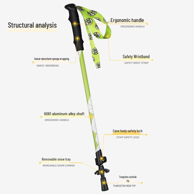 Linpan Kids  Aluminum Alloy Telescopic Trekking Pole