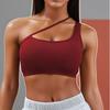 European-American Women's Sexy One-Shoulder Sports Bra - High-Impact Yoga Shock-Absorbing Back Support