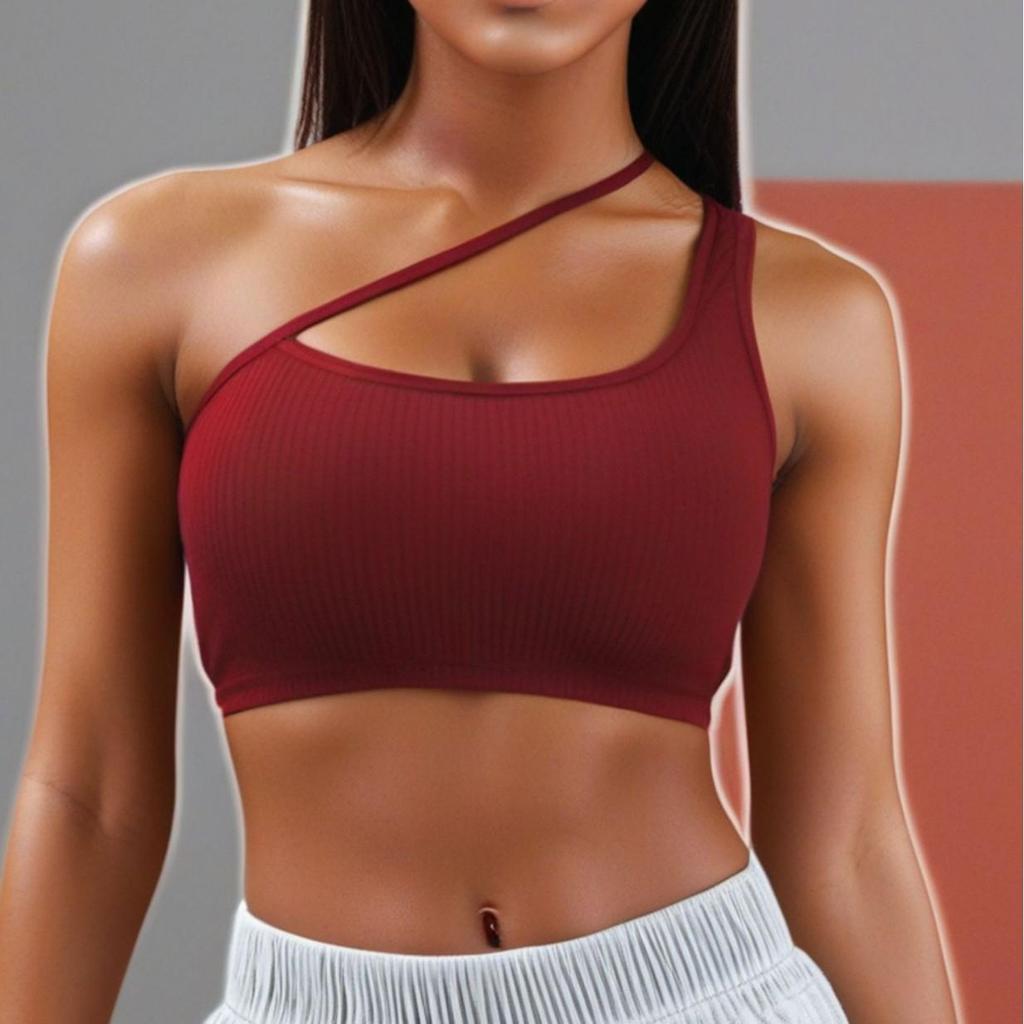 European-American Women's Sexy One-Shoulder Sports Bra - High-Impact Yoga Shock-Absorbing Back Support