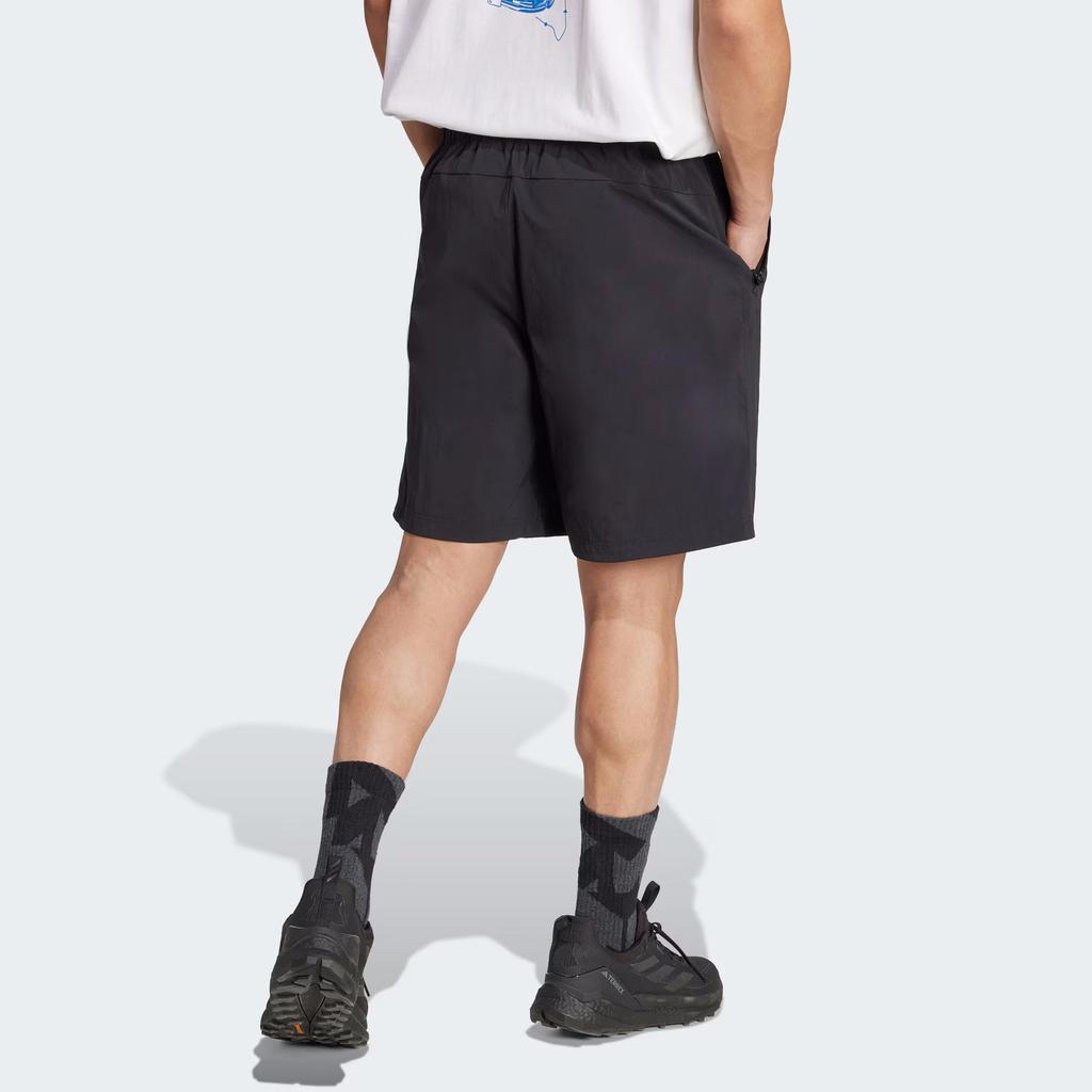 Adidas Terrex Multi Logo Letter Solid Color Loose Fit Five-Point Sports Shorts Men shorts Black JI5925