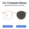 Pochromic Anti Radiation Eyeglasses for Women/Men Anti Rad Sun Adaptive Glass Metal Frame