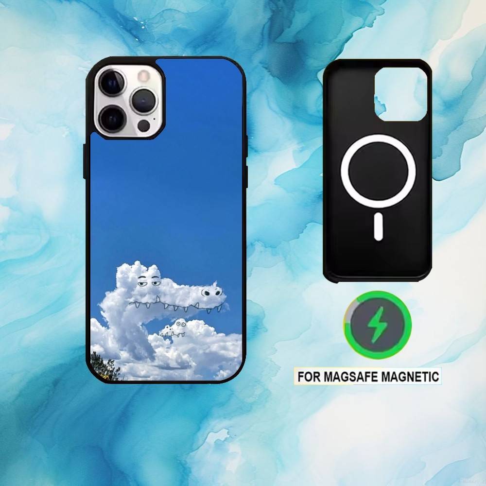 Cloudy Whimsy Phone Case For iPhone17,16,15,14,13,12,11 Plus,Pro Max Magnetic For Magsafe Wireless Charging