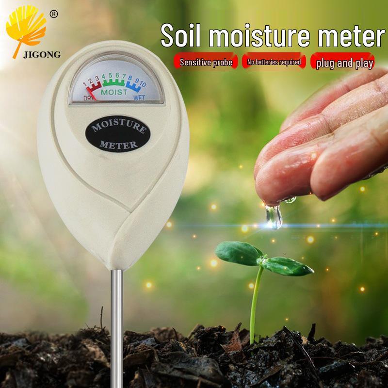 White Round Head Soil Moisture Meter - One-in-One Garden Soil Tester