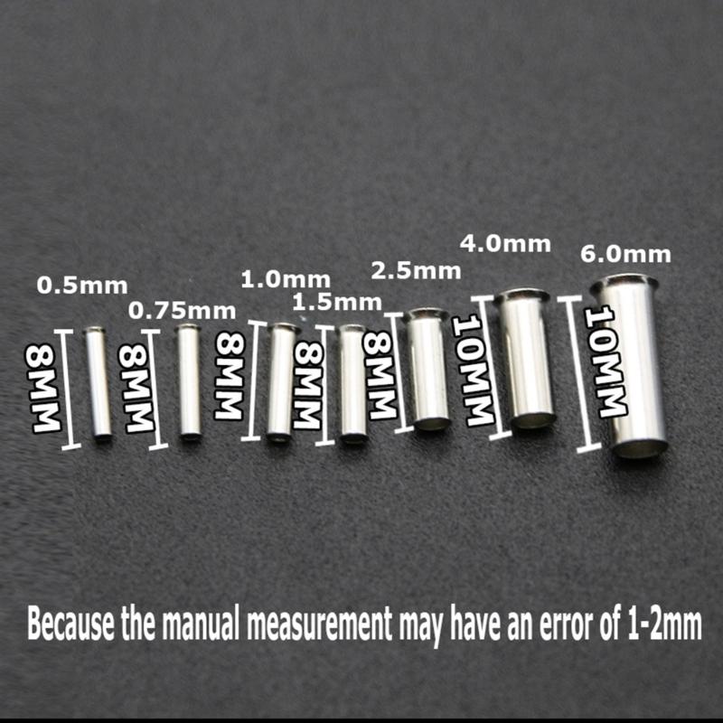 600pcs Wire Connectors Set 0.5-6.0mm² Cable Connectors Set Metal Cable End Ferrules Set with Box for Wire Connection