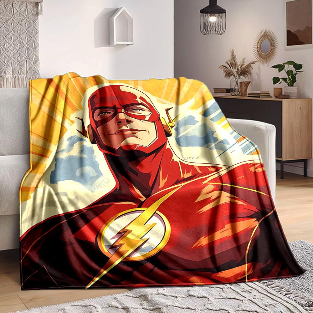 1pc Flash superhero Blanket Polyester Fiber, All Season Comfort for Sofa, Bed, Office, Car, Camping Ideal Home Decor & Gift, Office Comfort