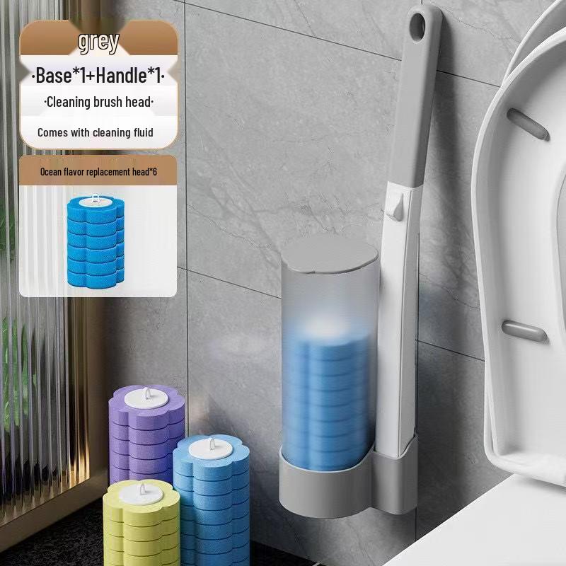 Wall-Mounted Disposable Toilet Brush Heads Set for Complete Bathroom Cleaning
