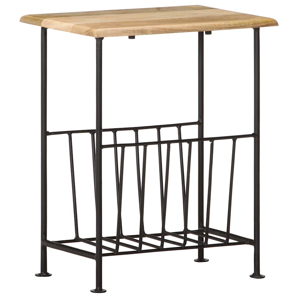 vidaXL Zeitschriftenständer 40 x 30 x 50 cm Massivholz Mango und Stahl schwarz