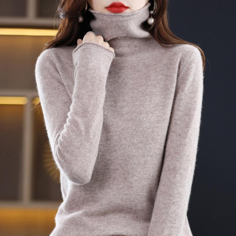 

Женский свитер с высоким воротником, 100% мериносовая шерсть, СОВРЕМЕННЫЕ НОВЫЕ кашемировые свитера SAGA, вязаный пуловер, зимний женский джемпер, вязаный топ 2XL верблюд