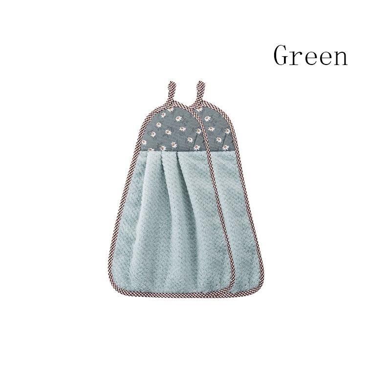 1 Pcs Hanging Coral Fleece Hand Towel Cloth Kitchen Dishwashing Scouring Pad Hand Towel Cleaning Strong Absorbent Towels New