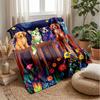 Space Puppies Garden Theme Blanket Lightweight Warm Flannel Blanket Decorative Throw Blanket for Home Decoration