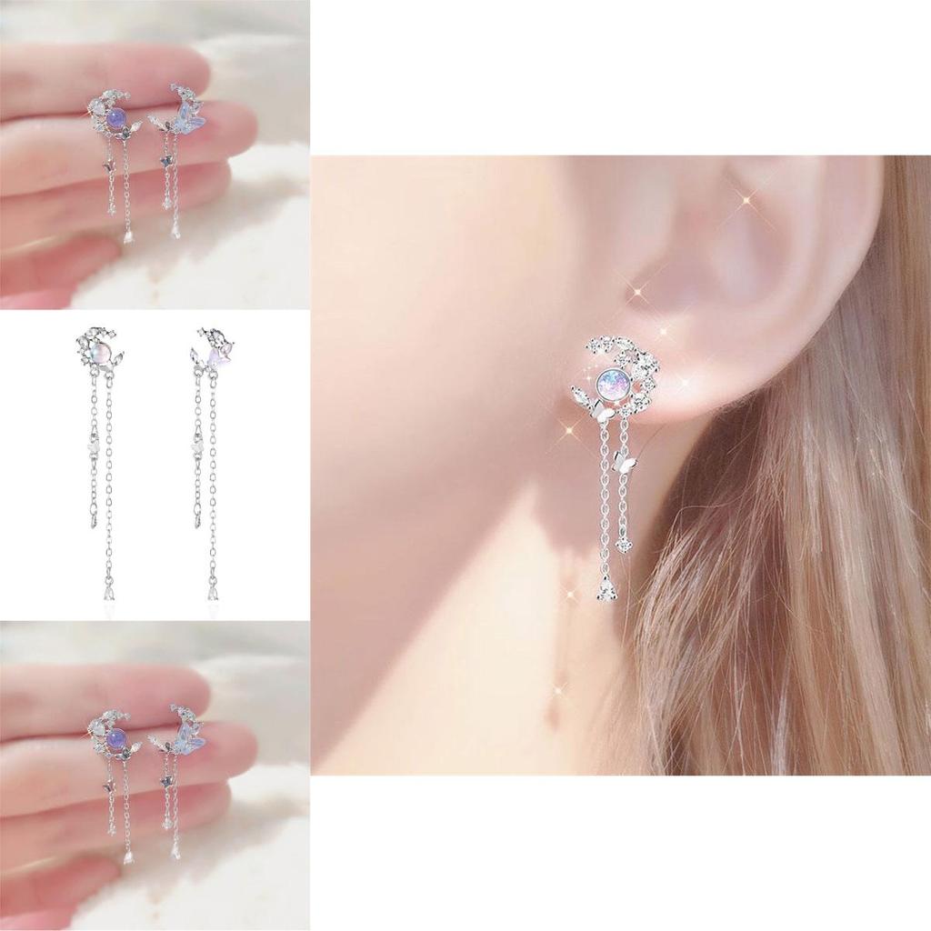 Animalinspired Butterfly Dangle Earrings With Rhinestones For Daily Wear Women