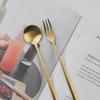 Abella Matte Stainless Steel Long Tea Fork Gold