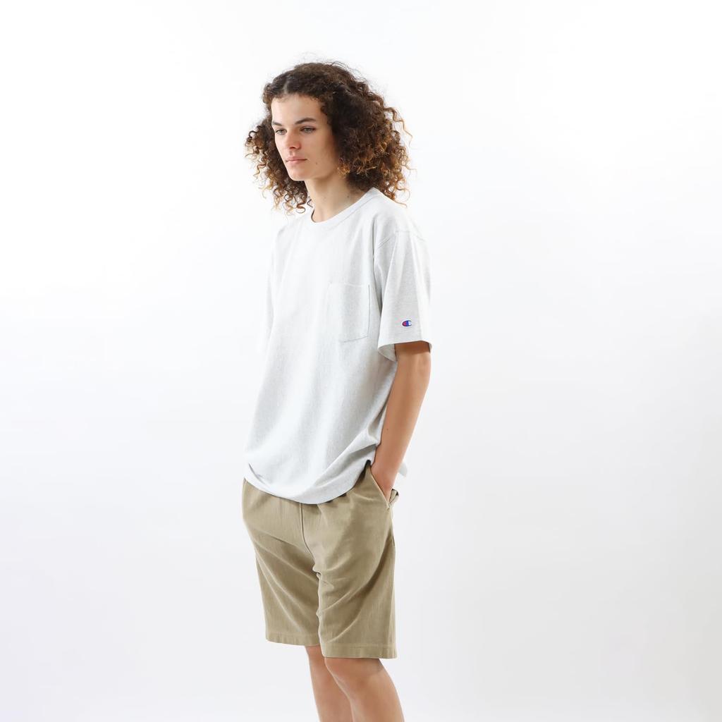 Champion Short Sleeve Size Cotton USA Reverse Garment Crew Pocket Size Men's T-Shirt, Oatmeal, XL, 9.4oz 100% Weave® Wash, Neck, T-Shirt, C3-Z319Z