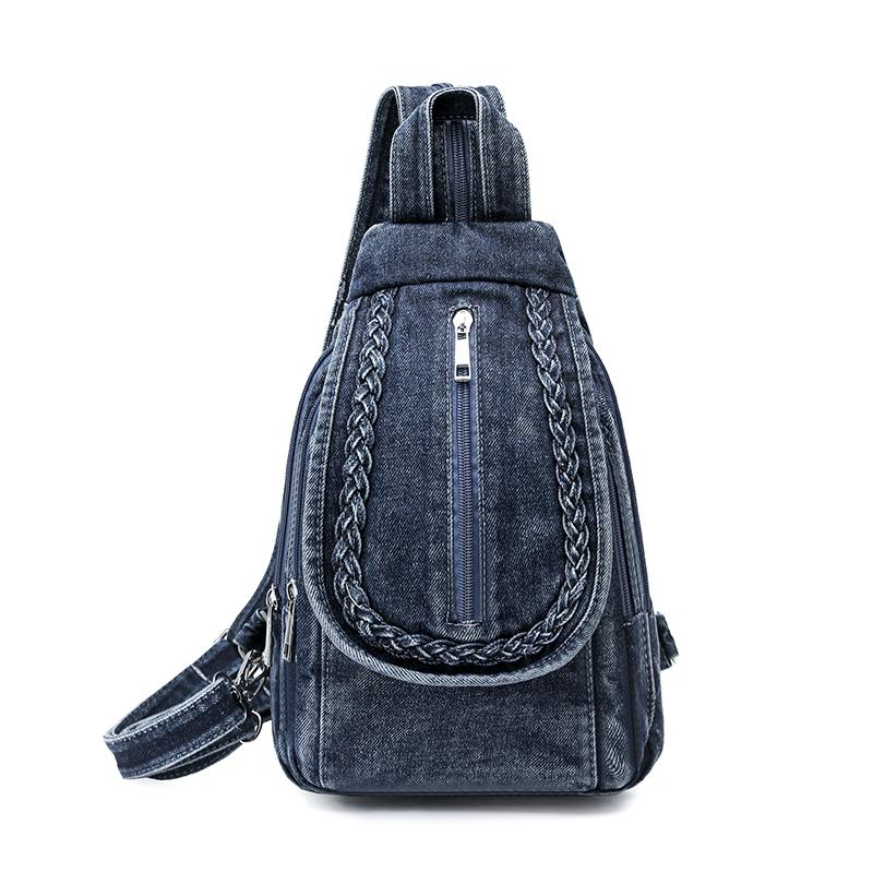 Small Backpack Women's Lightweight Retro Large Capacity Chest Bag Multi-function Backpack