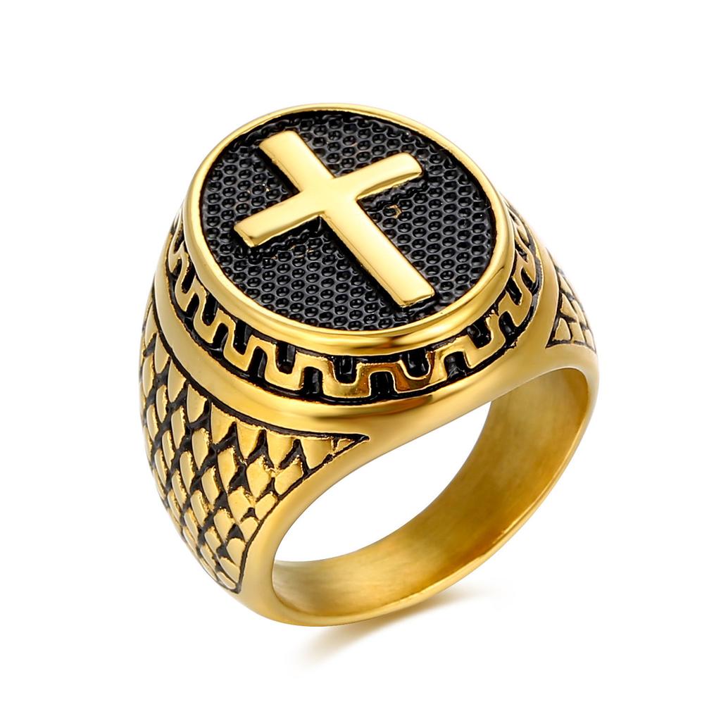 Ring retro punk ring gold-plated color-preserving ring ring