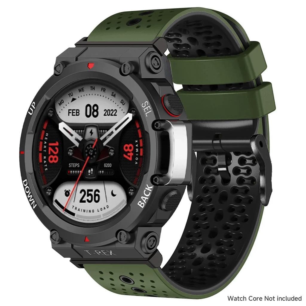 Dwukolorowy silikonowy pasek do zegarka Amazfit T-REX 3.2, miękki, oddychający, sportowy pasek do zegarka Amazfit T-REX Wrist Band 2025