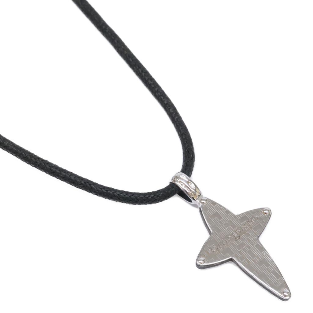 CHIMENTO 750 Carbon Cross Code Necklace White goldUsed