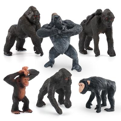 Modèle Jouet de Zoo Debout Chimpanzé et Gorille