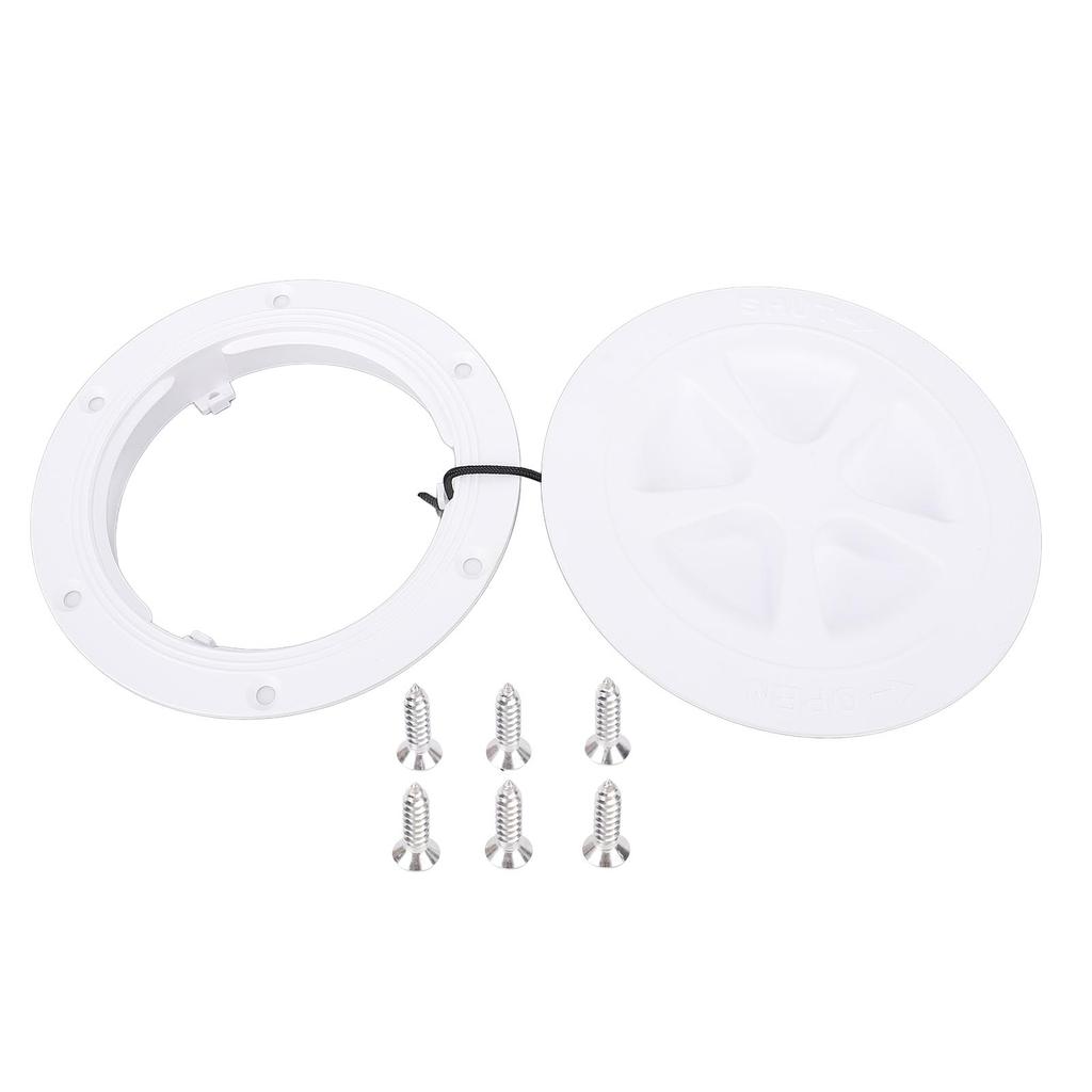 4-Zoll-Deckplatte, runder, abnehmbarer Dichtungsdeckel für Yachten, Boote und Kajaks, weiß