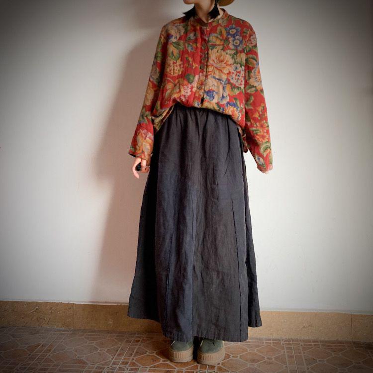 Retro Floral Double Layer Cotton Gauze Loose Fit Shirt - 1962 Yan Qing