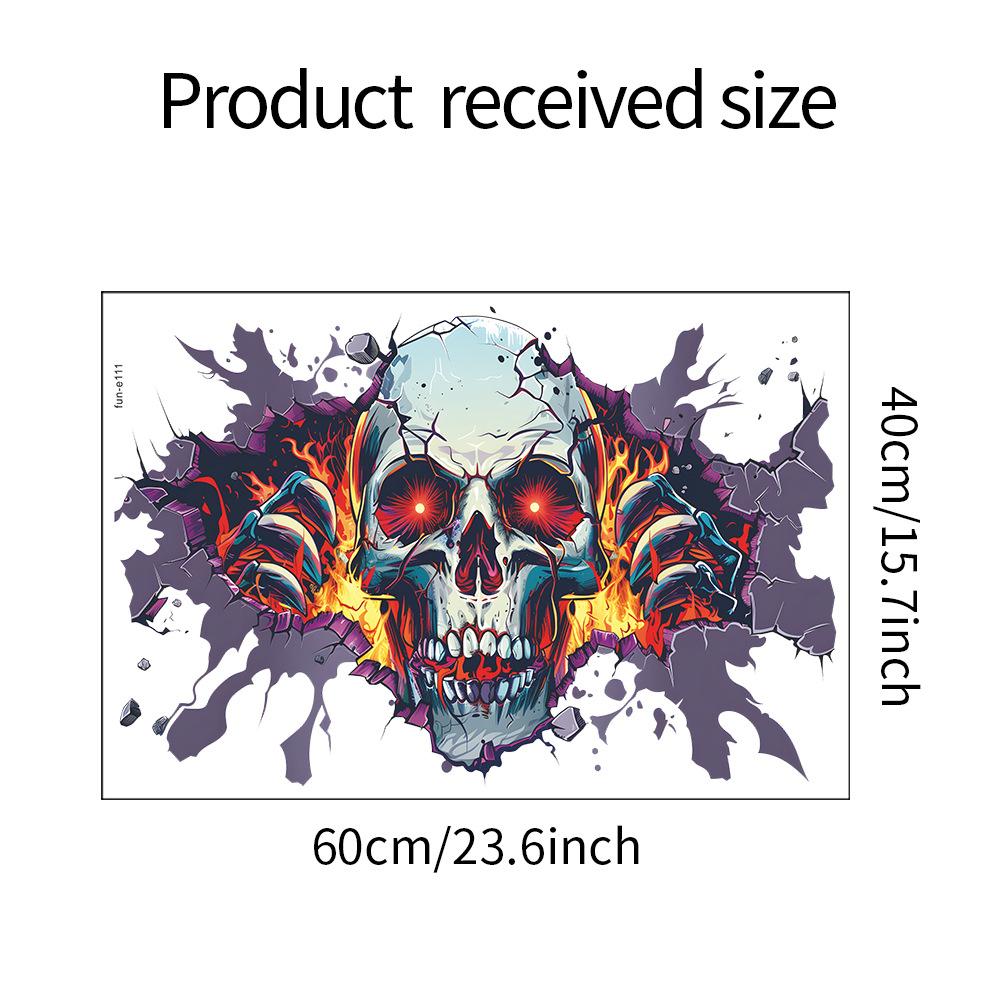 

Fun-e111 Хэллоуин Сломанная стена Пламя Череп Спальня Гостиная Фон Украшения Наклейки на стену Самоклеящиеся 40*60CM/fun-e111