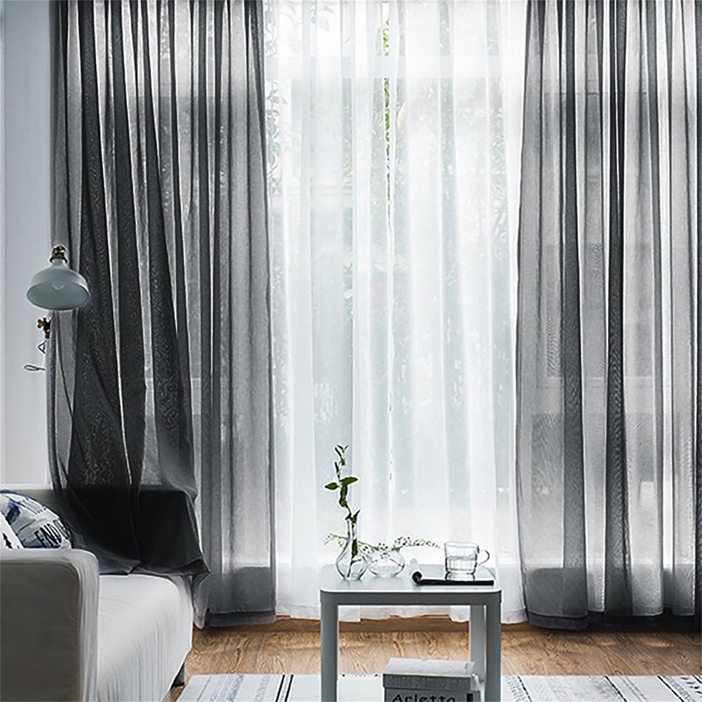 Sheer Curtains High Density Fabric Machine Washable Window Curtain Panels Voile Curtains for Living Room Bedroom