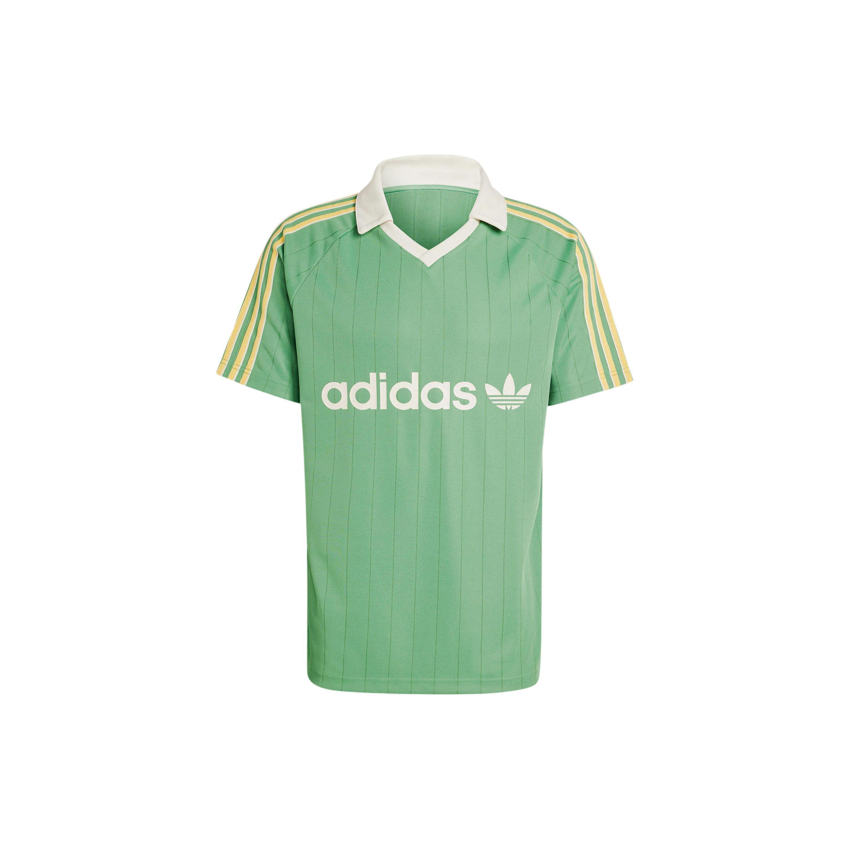 

Новая мужская джерси adidas с логотипом и полосками, зеленая IR9381 L