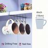 1pc Aluminum Wall Mounted Mug Rack No Screw Kitchen Cabinet Organizer For Coffee Cups Teacups Underwear Ties Scarf Hanger Durable Iron Hanging Rack