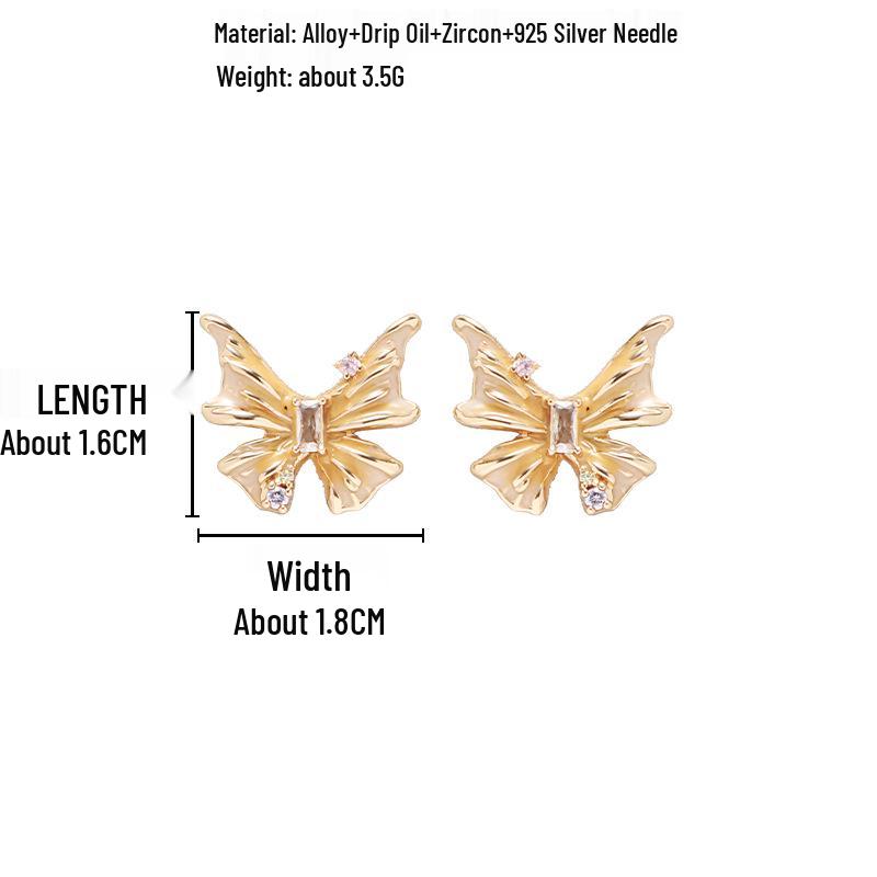 

Элегантные серьги серии «Золотая бабочка» с серебряными штифтами 925 пробы — уникальные висячие серьги для женщин