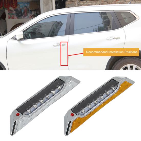 Car Reflective Tape Solar Powered Strong Stickiness Self-adhesive Long Time Use Multi-function Anti Collision Waterproof Wireless Car Door LED