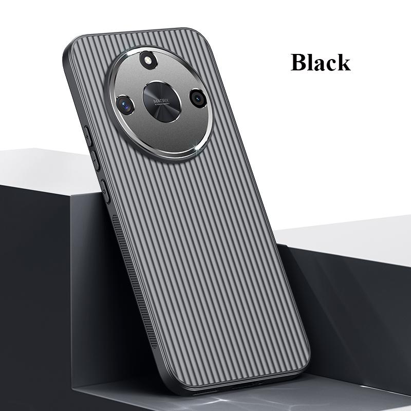 

Для Honor X60i X50 металлический объектив все включено протектор прямой кромки гофрированный нескользящий ударопрочный чехол для ПК задняя крышка Shell X50 чёрный