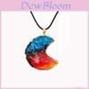 Crystal Moon Pendant Necklace With Rainbow Quartz For Boho Jewelry Crafts