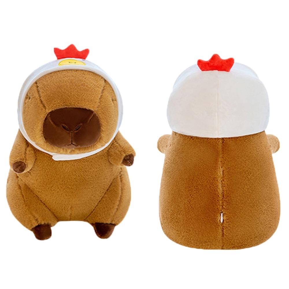 Cos Chick Capybara Plush Doll Red Cotton Coat Capybara Fluffty Doll Capybara Plush Toy  Kid Toy