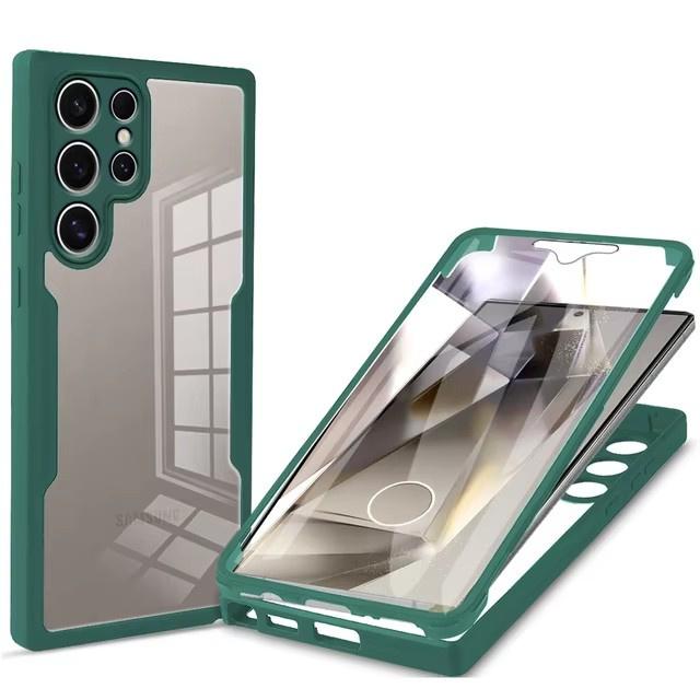 360 Full Cover Case For Samsung S24 S25 Ultra S23 S22 Plus S21 FE 5G Cases Shockproof  Screen Protection Transparent Phone Cover