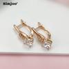 SIMJOO Zircon Earrings Chic Simple Rose Gold Color Earrings for Women