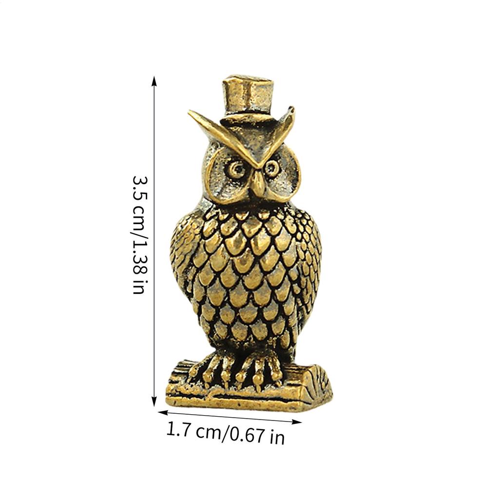 Mini Brass Owl Shaped Storage Rack Ornament Cute Animal Sculpture Home Decorations Retro Owl Table Centerpieces Decoration