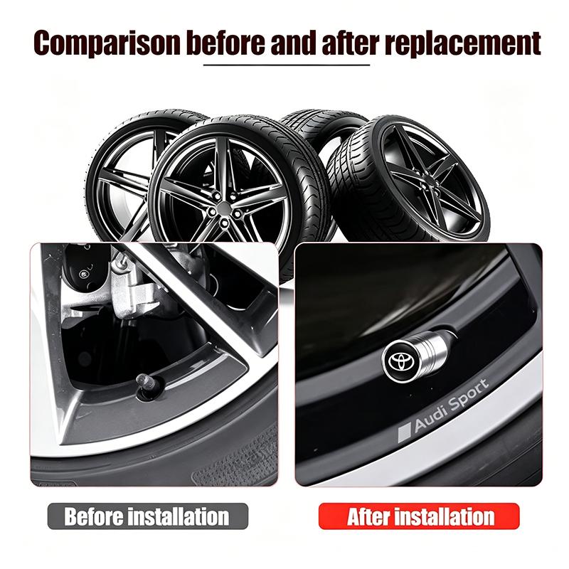 4Pcs Car Wheel Tire Valve Stem Cover Dustproof Cap For Toyota RAV4 Corolla Camry Frontier Supra C-HR Hilux Tacoma Prado Yaris