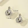 Fashion Stainless Steel Chunky Knot Earrings for Women Vintage Simple Multi-layer Circle Round Drop Earrings Punk Jewelry Gifts