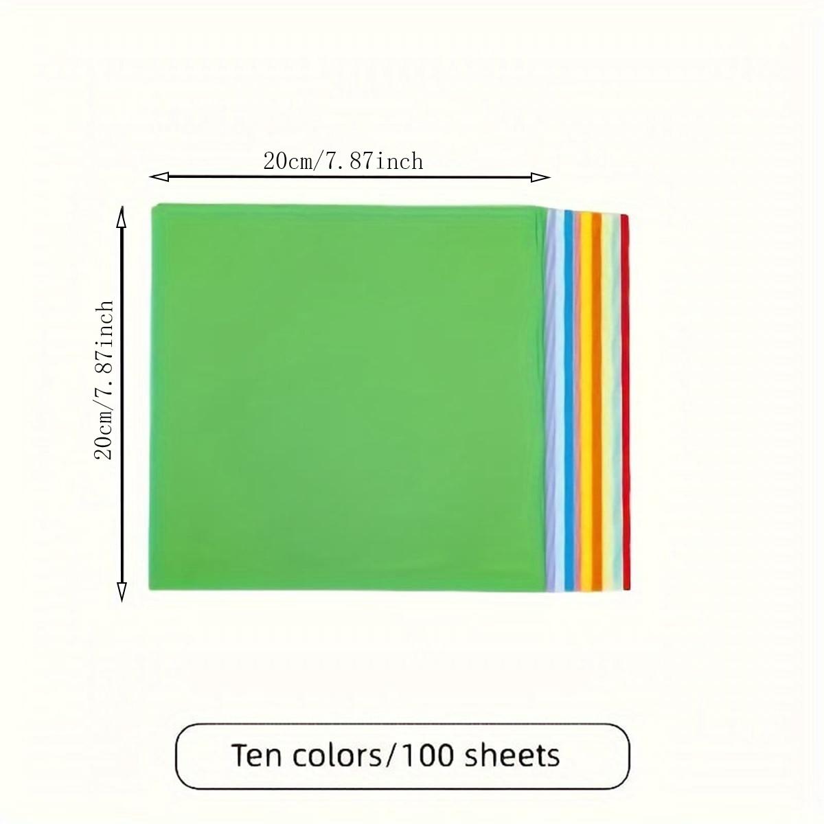 

100 шт. квадратная бумага для оригами, двухсторонняя однотонная складная бумага, разноцветная детская ручная работа, сделай сам, скрапбукинг, ремесленный декор