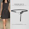 European and American Fashion Belt, Women's Korean Style Genuine Leather Knotted Belt, Cowhide Leather Belt, Holeless Belt