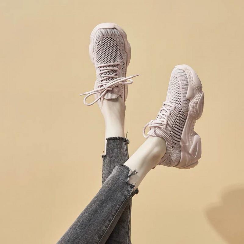 Mesh Breathable Women's Summer New Versatile Ins Thick Bottom Spring and Autumn Sneakers Tide
