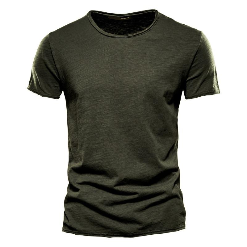 Summer men's new solid color V-neck short-sleeved T-shirt  men's fashion