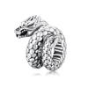 WOSTU Real 925 Vintage Silver Lion Crown Charm Flying Dragon Charm Phoenix Snake Bead Fit Bracelet DIY Jewelry Making