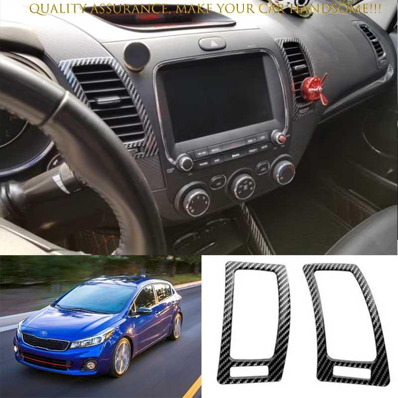 For Kia Forte k3 2014-2018 Real Carbon Fiber Center Console Air Outlet Vent Trim