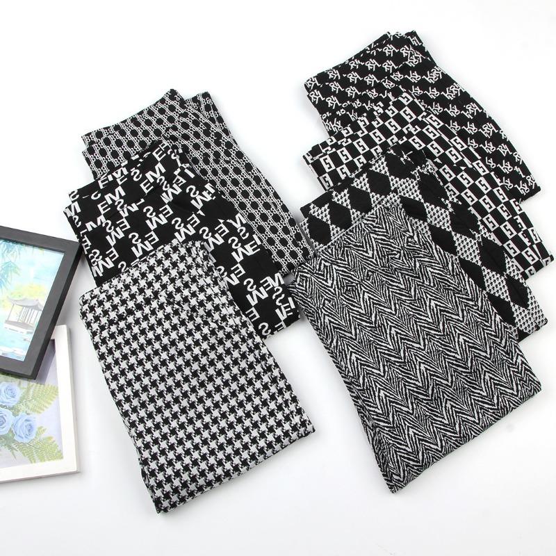 Black Micro-pull Pants Large Size Women's Pants Spring and Autumn Senior Sense Thin Plaid Pants Flared Pants Women's High Waist Pull Pants Small