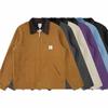 Men's Spring and Autumn Plus Size Solid Colour Thin Section Lapel Retro Zipper Section Jacket Coat