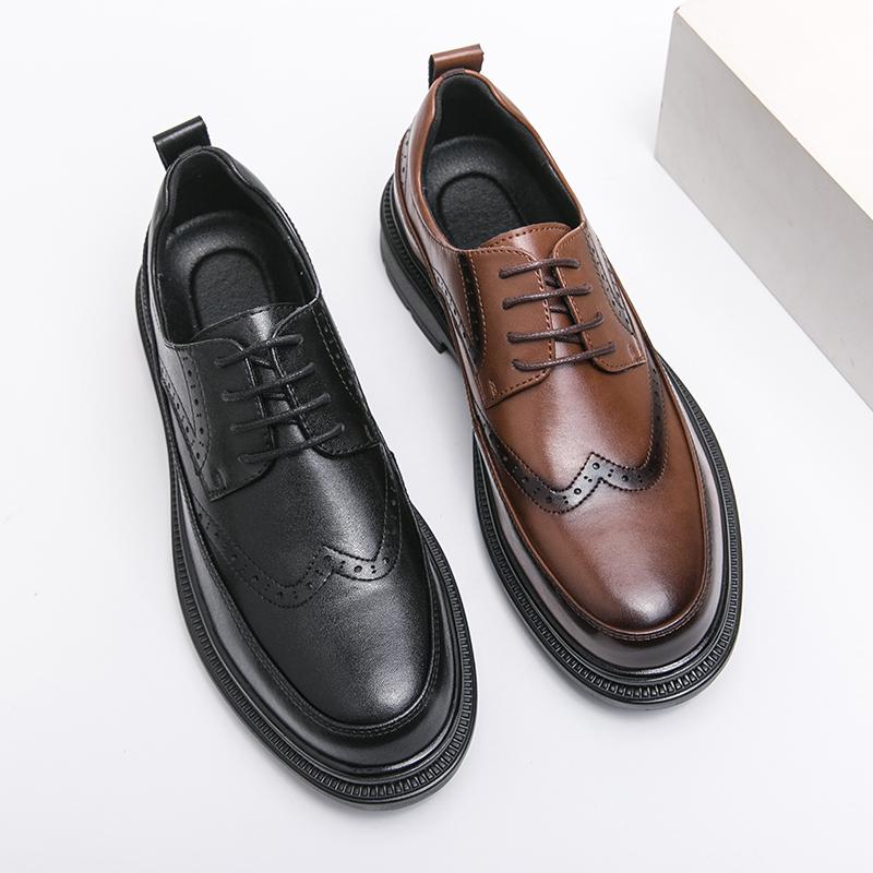 Fashion Fashion Walking Lace Up Oxford Shoes Classic Men's Leather Casual Shoes British Style Formal Dress Footwear Male Business Shoes