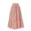 Women'S Boho Vintage Floral Print Maxi Skirt Elastic High Waist Pleated Flowy A Line Long Skirts Toddler Fall Falda Short