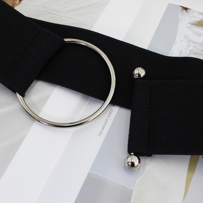 Elastic Belt Metal Ring Buckle Women'S Dress Decorative Elastic Skirt 3 Sizes